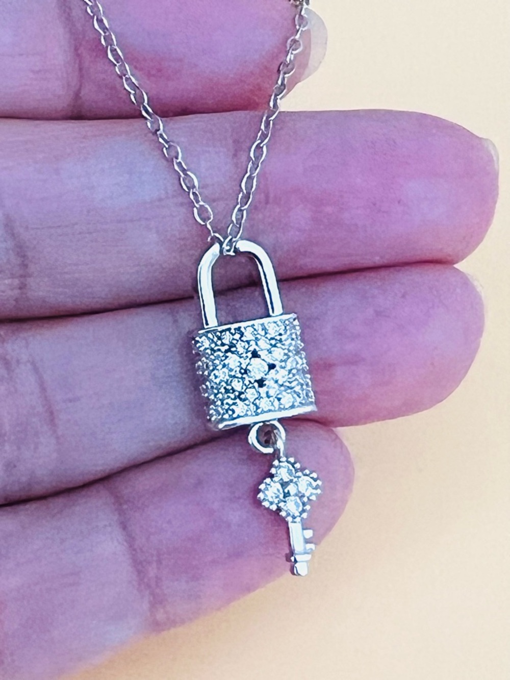 Lock & Key Pendant Necklace stainless steel